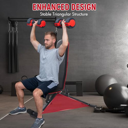 Weight Bench, Adjustable Multi-Purpose Workout Bench 800 LBS Load Capacity Full Body Workout Bench Press for Home, Gym, Dumbbell Exercise