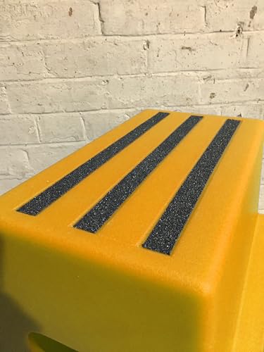 2 Tread Heavy Duty Safety Steps 260KG Capacity Moulded Plastic Industrial Anti Slip Footstep Warehouse Equestrian Platforms (Yellow)