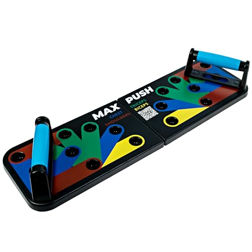 2.0 Push Up Board - Home Gym Exercise Equipment for Chest, Shoulders, Triceps and Biceps - Foldable and Portable House Workout for Men and Women
