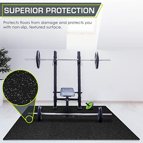 ProsourceFit Rubber Top Exercise Puzzle Mat ½-inch, EVA Foam, Protective Interlocking Tiles for Home Gym Equipment and Workouts; Grey, 24 SQ FT, 6 Tiles