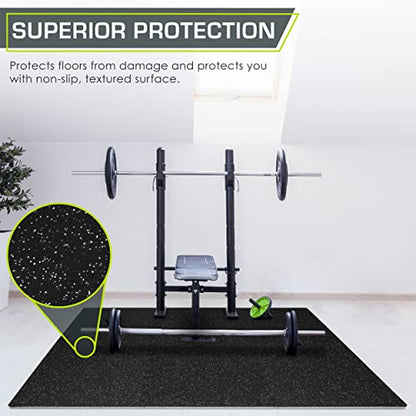 ProsourceFit Rubber Top Exercise Puzzle Mat ½-inch, EVA Foam, Protective Interlocking Tiles for Home Gym Equipment and Workouts; Grey, 24 SQ FT, 6 Tiles