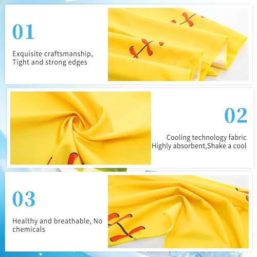 24 Pcs Softball Cooling Towel 40"x12" Sport Towels Breathable Chilly Baseball Ice Towel Fast Drying Microfiber Towel for Coach Team Gift Sport Party Favors (Yellow)