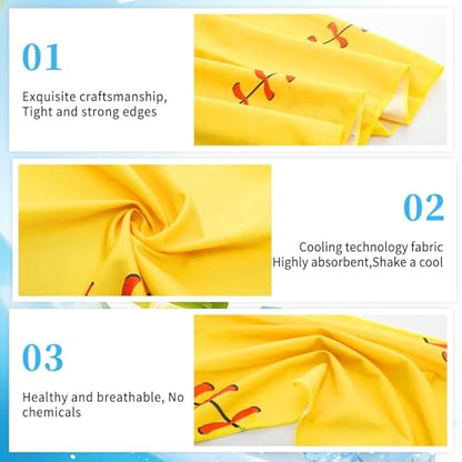 24 Pcs Softball Cooling Towel 40"x12" Sport Towels Breathable Chilly Baseball Ice Towel Fast Drying Microfiber Towel for Coach Team Gift Sport Party Favors (Yellow)