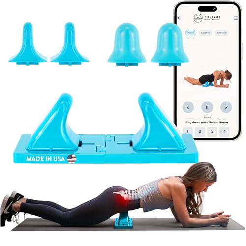 Deep Tissue Pro - Fully Adjustable Psoas, Back and Hip Flexor Muscle Release Tool with Thrival App for Targeted Routines, Deep Tissue, Trigger Point Massage (Blue) – Made in USA - color: Blue, size: Thrival Deep Tissue Pro
