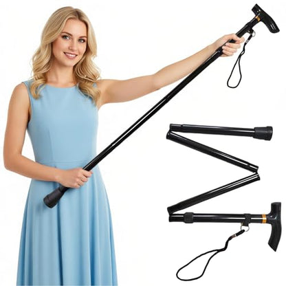 Foldable Shoulder Wand for Physical Therapy & Rotator Cuff Rehab Portable Shoulder Stretcher Stick with Hook Shoulder Wand Therapy Stretching Tool Exercise Wand for Shoulders (Black)