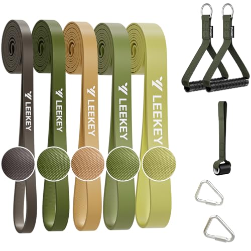 Pull Up Assistance Bands,5-125LB Resistance Bands with Grip、Door Anchor、Gym Bag - Exercise Bands for Full-Body Training, Fitness, Physical Therapy -USA Original Patent - style: 5-125LBS GREEN WITH HANDLE