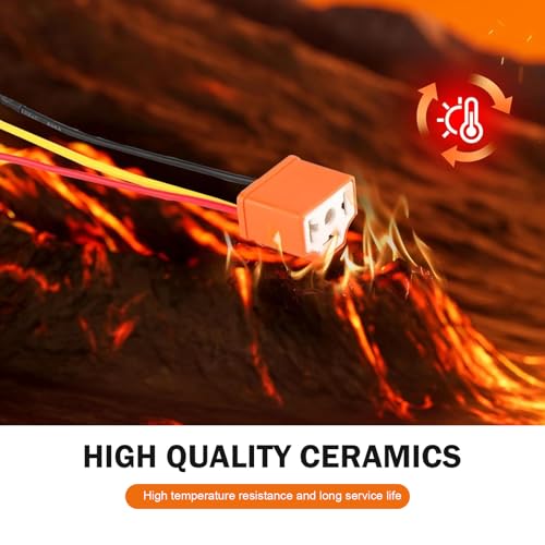 2PCS H4 HB2 9003 Wiring Harness Headlight Socket, 16AWG Headlight Connector, Pigtail Socket Wiring Harness Female Plug, Fog Light Accessories (Orange)