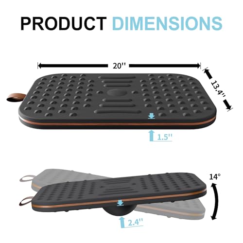 Balance Board for Standing desk, 2-in-1 Dual-Sided Balance Stability Trainer & Anti-Fatigue Standing Mat,Calf Stretcher,for Home,Gym,Office