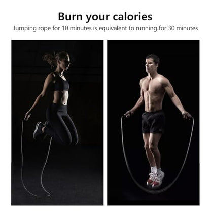 Jump Rope, Adjustable Jump Ropes for Fitness for Women Men – Tangle-Free Rapid Speed Jumping Rope Cable with Ball Bearings – Exercise & Slim Body at Home School Gym
