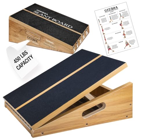 Professional Wooden Slant Board, 5 Positions Adjustable Slant Board for Calf Stretching Squats Incline Board and Calf Stretcher, Slant Squat Board for Knees Ankle Heel Feet Leg