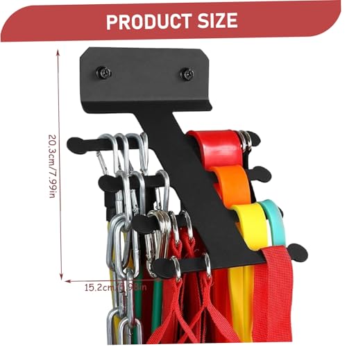 4-Tier Heavy Duty Gym Wall Storage, Metal Equipment Organizer & Non-Slip Resistance Band Rack