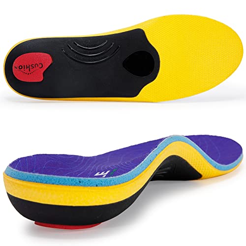 VALSOLE Heavy Duty Support Pain Relief Orthotics - 220+ lbs Plantar Fasciitis High Arch Support Insoles for Men Women, Flat Feet Orthotic Insert, Work Boot Shoe Insole, Absorb Shock with Every Step - color: Blue-xva227, size: MEN 8-8 1/2 | WOMEN 10-10 1/2