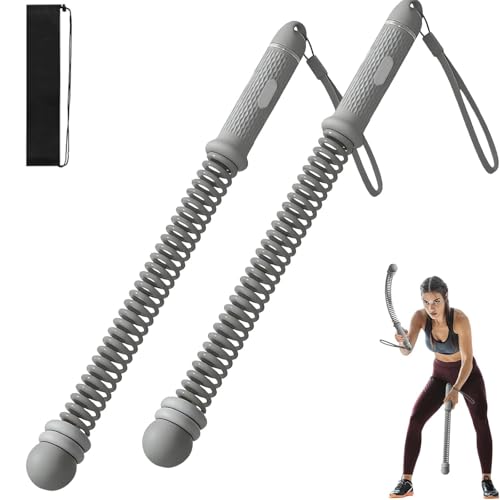 Adjustable Ropeless Battle Rope Trainer, Cordless Spring Fitness Rope for Home & Gym, Heavy Duty Cordless Battle Rope with Storage Bag, Strength & Conditioning (Gray) - color: Gray