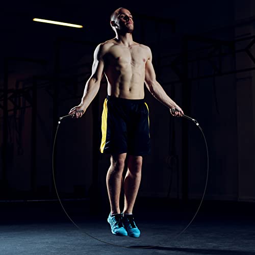 Jump Rope, Wastou Speed Jumping Rope for Training Fitness Exercise, Adjustable Adults Workout Skipping Rope for Men, Women, Kids, Girls - color: Black-B