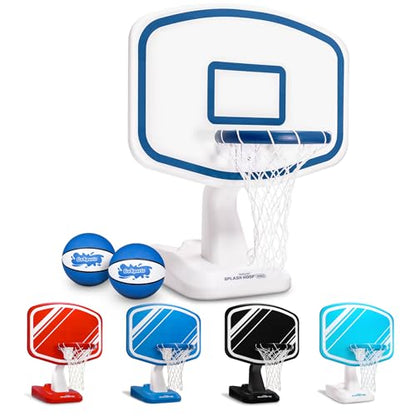 GoSports Splash Hoop PRO Pool Basketball Game – Modern Poolside Basketball Hoop with Backboard, Ball & Pump – Swimming Pool Basketball Hoop for Inground & Above Ground Pools - color: White