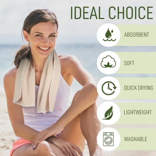 SUNLAND Microfiber Sports Workout Towels Fast Drying Fitness Sweat Towels for Men & Women Lightweight Multi-Purpose Gym Exercise Towel Hot Yoga Hiking Sauna
