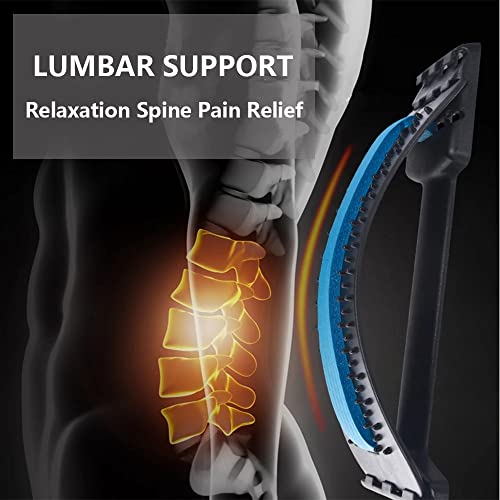 Back Massager Stretcher Equipment Massage Tools Magic Stretch Fitness Lumbar Support Relaxation Spine Pain Relief (Blue)