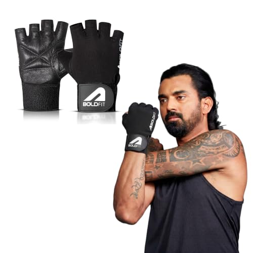 Boldfit Gym Gloves for Men & Women with Wrist Support Accessories for Weightlifting, Training, Exercise, Cycling Gloves, Bike Riding Gloves - size: Medium (M)