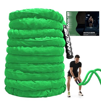 Battle Ropes Green Workout Rope 1.5inch Battle Ropes for Home Gym 30ft Exercise Ropes for Working Out Heavy Ropes for Exercise Training Weighted Rope Weighted Workout Rope Battle Rope - style: Green