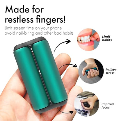 ONO Roller - Handheld Fidget Toy for Adults | Help Relieve Stress, Anxiety, Tension | Promotes Focus, Clarity | Compact, Portable Design (Teal, Junior Size - Aluminum) - size: Junior Size, style: Aluminum - Teal