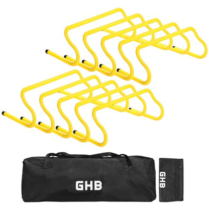 GHB Agility Hurdles 8" Speed Agility Training Hurdles, Detachable Sturdy Hurdles Training Equipment Set with Carry Bag for Kids,Athletes,Soccer,Basketball