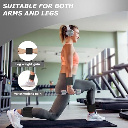 Magnetic Wrist Ankle Weights – Adjustable Ankle and Wrist Weights for Women & Men – 2 Pack (1LB Each) Stackable Magnetic Silicone Arm Bands Non-Slip, Waterproof, Easy Wear – Ideal for Pilates, Yoga, Running & Walking - color: Black
