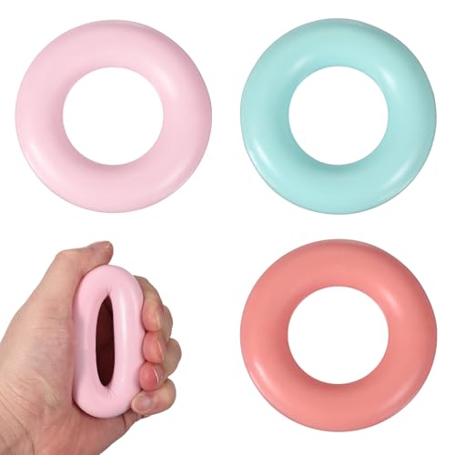 Grip Strength Trainer Rings, Portable Hand Grip Strengthener Finger Forearm Strengthener - Fitting for (Athletes/Rock Climbing/Workout/Fitness) - color: Pink, Mint Green, Orange, size: 2.8"