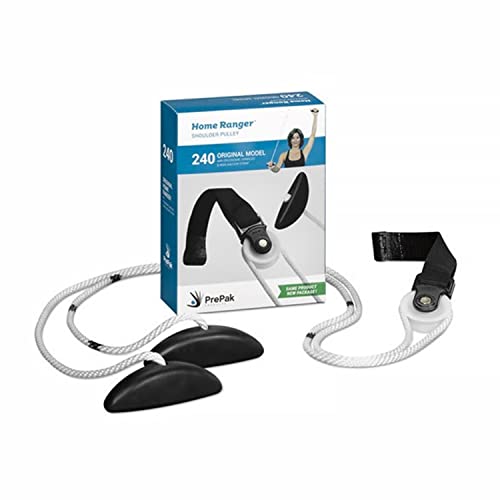 HomeRanger Premium Shoulder Pulley System - Original Version, Model 240 - Ergonomic Handles and Web Strap for Secure Over-The-Door or Side Attachment - Easy Set-up, Range of Motion Exercise Device