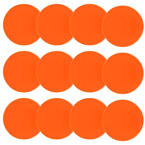 4inch & 9inch Poly Spots Spot Markers for Gym Floor, 12/24 Pcs Flat Cones Non-Slip Rubber Floor Dots Agility Markers for Soccer Basketball Sports Speed Training, Dance, Classroom Activities - style: 12Pcs 9 inch Orange