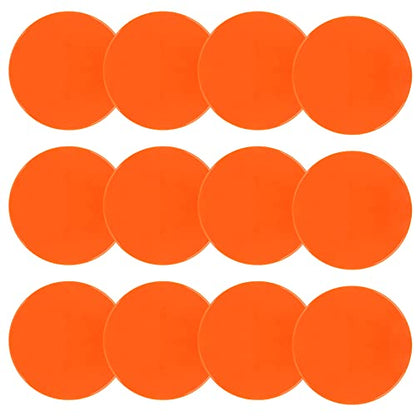 4inch & 9inch Poly Spots Spot Markers for Gym Floor, 12/24 Pcs Flat Cones Non-Slip Rubber Floor Dots Agility Markers for Soccer Basketball Sports Speed Training, Dance, Classroom Activities - style: 12Pcs 9 inch Orange
