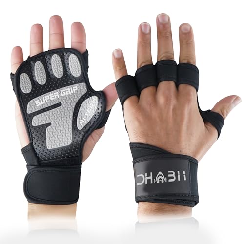 Super Grip Weight Lifting Gloves for Men and Women, Ventilated Gym Gloves with 16 Inch Wrist Wraps - Great for Cross Training, Pull Ups, Workout - size: Large/XL