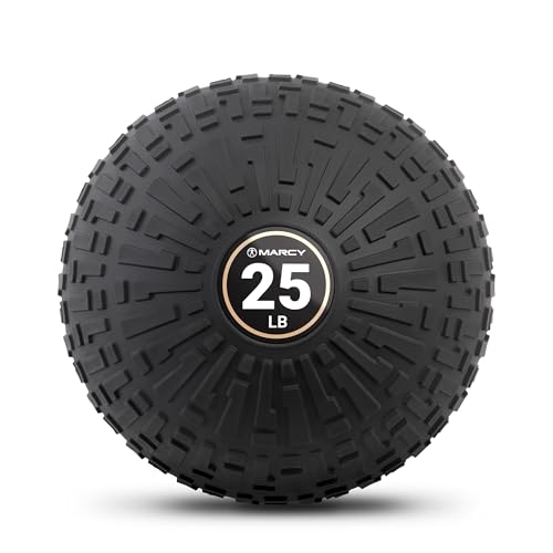 Marcy Slam Ball, 10–50 lbs Dead Weight, Non-Bounce, Sand-Filled Medicine Ball with Durable PVC Shell & Textured Grip for Slams, Tosses, Core & Full Body Training - size: 25 LB