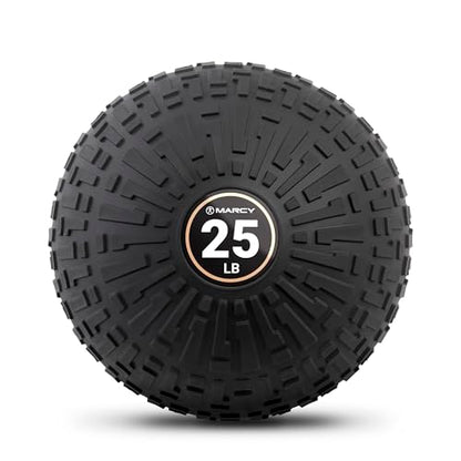 Marcy Slam Ball, 10–50 lbs Dead Weight, Non-Bounce, Sand-Filled Medicine Ball with Durable PVC Shell & Textured Grip for Slams, Tosses, Core & Full Body Training - size: 25 LB