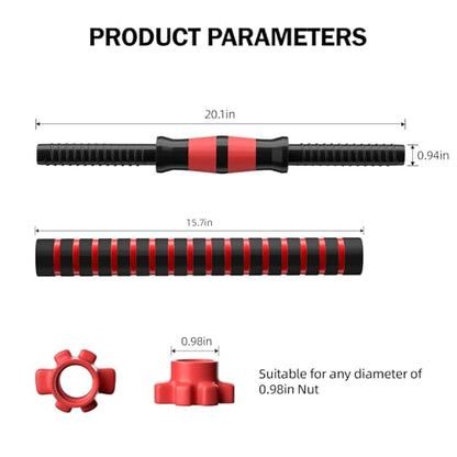 Dumbbell Handle Set, Dumbbell Bars 13.8/15.7/18.5/20.1 inches (35/40/47/51 cm), Suitable for 1 inch Wide Weight Plates, Home Gym Strength Training Accessories