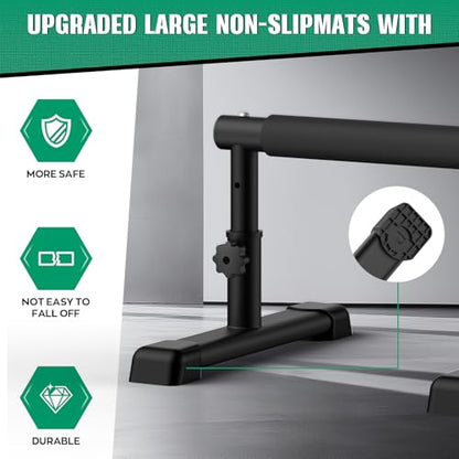 IMAYCC Push Up Bar, Adjustable 7.5" and 10.6" High Parallettes Bars & Dip Bar With Full-Cover Foam Grips, No Wobbling Calisthenics Equipment For Handstand, L-Sit, Gymnastics, Strength Training Home Gym - color: A