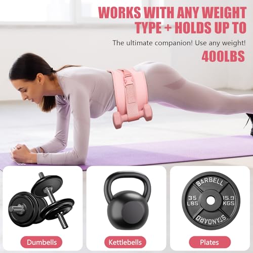 Exercise Hip Thrust Belt - Dumbbell Hip Thrust Belt, Thicken & Widen, Comfortable for Dumbbells, Kettlebells or Plates, Slip Padding, Gym or Home Workouts