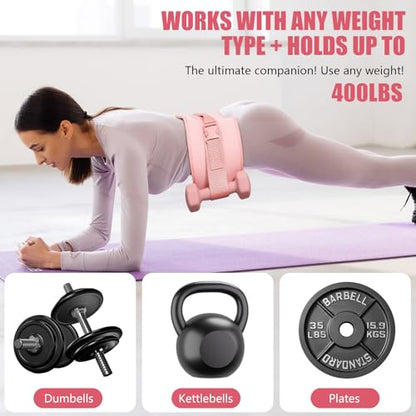 Exercise Hip Thrust Belt - Dumbbell Hip Thrust Belt, Thicken & Widen, Comfortable for Dumbbells, Kettlebells or Plates, Slip Padding, Gym or Home Workouts