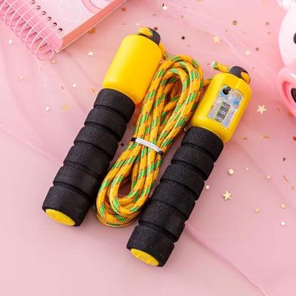 Cabilock 2pcs Automatic Counting Jump Rope with Electronic Digital Counter, Colorful Skipping Rope for Fitness Training and Game Exercise Random Color