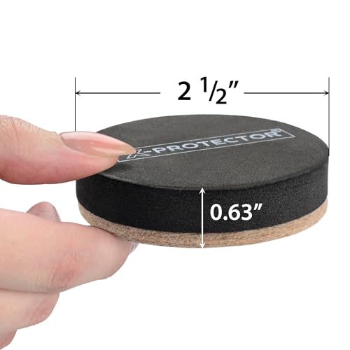 Felt Furniture Sliders Hardwood Floors X-PROTECTOR – 24 PCS 2 1/2 inch Furniture Sliders – Heavy Duty Felt Sliders Hard Surfaces – Move Your Furniture Easily & Safely! - size: 24 PCS 2 1/2 inch