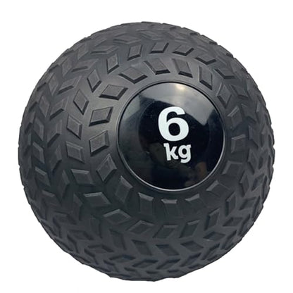 Medicine Ball Black Wall Ball, Slam Ball Weighted Ball Core Muscle Cardio Workout - Easy to Grip Tread - Heavy Duty PVC Shell (Size : 6kg/13.2lb) - size: 6kg/13.2lb