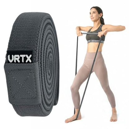 VRTX Fabric Resistance Bands for Men & Women | Long Exercise Band for Workout, Stretch, Yoga, Full Body Training | Soft Mesh Cloth, Non-Slip, High Durability Straps – Single Pack