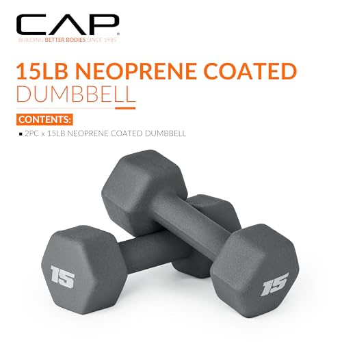 CAP Barbell Neoprene Dumbbell Weights Pairs & Sets | Color Series - style: 15 lb Pair