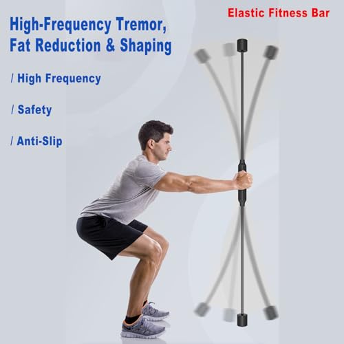 Yoga Starter Set - Flexi Bar, Resistance Band & Shoulder Tube for Elastic Exercise & Training Fitness - color: BLACK
