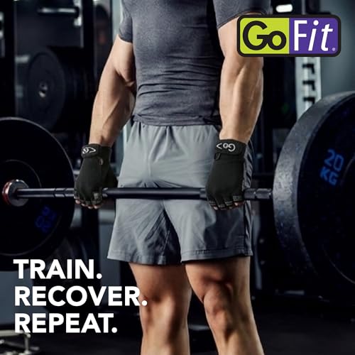 GoFit Xtrainer Cross Training Gloves for Men – Diamond-Tac Palm Workout Gloves for Weightlifting, Pull-Ups – Large, GF-CT-LG