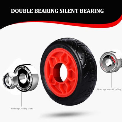 Ab Roller Exercise Wheel, Ab Roller Automatic Rebound Abs Trainer 4 Wheels Heavy Duty Abdominal Wheel with Kneeling Mat Non-slip Low Noise Core Workout