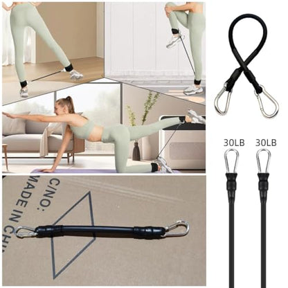 2 Pack Ankle Resistance Bands Replacement 30 Lbs Exercise Bands Ankle Straps Elastic Cable for Ankle Resistance Band Cuffs Ankle Bands Booty Workout Equipment Kickback Hip Fitness Training