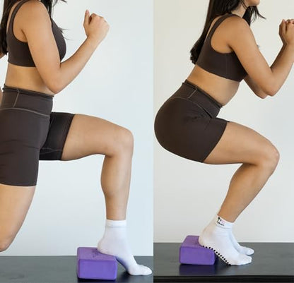 Yoga Blocks 2 Pack, Purple Foam Yoga Blocks for Women, 3 x 6 x 9 Inch Supportive EVA Blocks for Yoga, Pilates, Stretching & Meditation, Non-Slip Lightweight Blocks for Balance, Stability & Flexibility