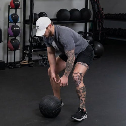Titan Fitness Rubber Tread Slam Ball, Dead Bounce, Weight Workout - Throw, Catch, Slam, Twist - style: 20 lb