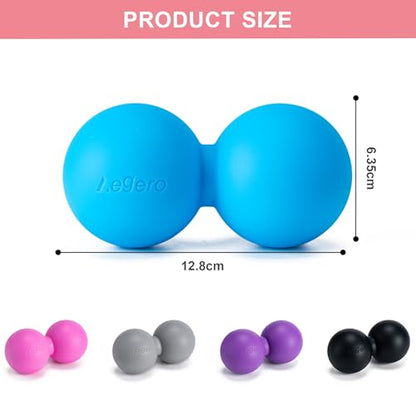 Aegero Peanut Massage Ball-Double Lacrosse Massage Ball (Grey Firm Ball) - color: Black