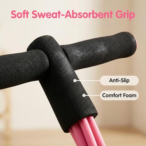 Upgraded Durable 6-Tube Pedal Resistance Strap with Handle, Natural Rubber Fitness Resistance Strap, Multifunctional Fitness Strap, Suitable for Abdominal, Waist, arm, and Leg Shaping Training